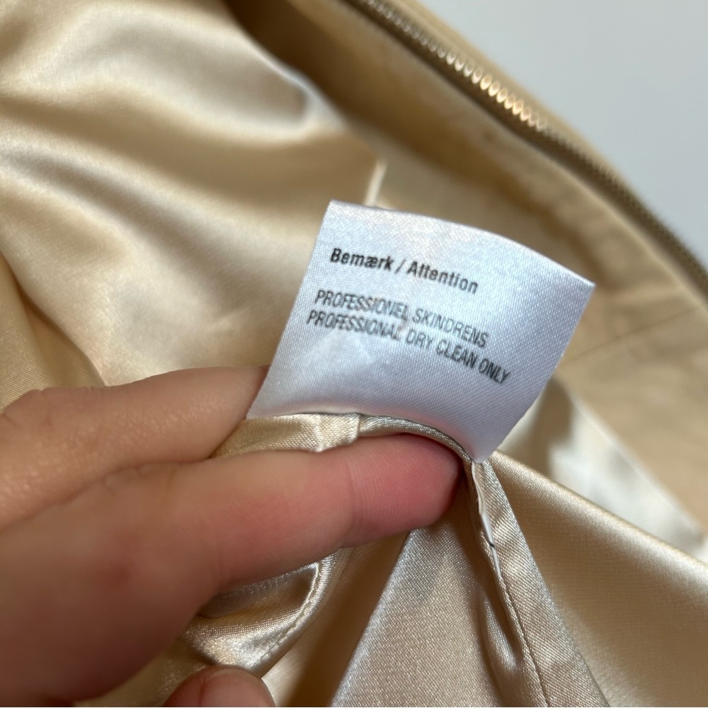 Munthe plus Simonsen Leather Jacket Sz 6 Cream - Picture 12 of 12